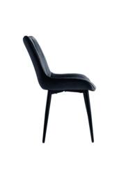 Living and Home Set of 2 Upholstered Dining Chairs in Black - thumbnail 4