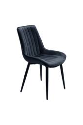 Living and Home Set of 2 Upholstered Dining Chairs in Black - thumbnail 5