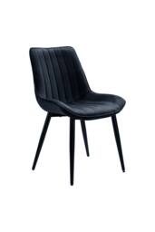 Living and Home Set of 2 Upholstered Dining Chairs in Black - thumbnail 6