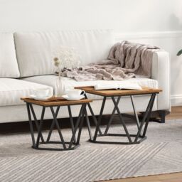 Berkfield Home Coffee Table Reclaimed Wood Metal, Wood Medium Sleek in Brown - thumbnail 1