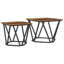 Berkfield Home Coffee Table Reclaimed Wood Metal, Wood Medium Sleek in Brown - thumbnail 2