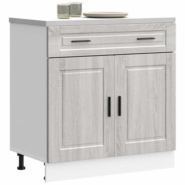 Berkfield Home Kitchen Base Cabinet¬†Porto Grey Sonoma Engineered Wood - image 1