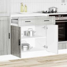 Berkfield Home Kitchen Base Cabinet¬†Porto Grey Sonoma Engineered Wood - thumbnail 3