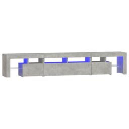 Berkfield Home TV Cabinet with LED Lights Concrete Grey 230x36.5x40 cm - thumbnail 2