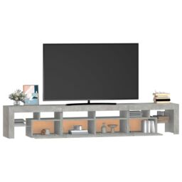 Berkfield Home TV Cabinet with LED Lights Concrete Grey 230x36.5x40 cm - thumbnail 6