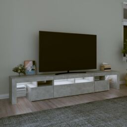 Berkfield Home TV Cabinet with LED Lights Concrete Grey 230x36.5x40 cm - thumbnail 3