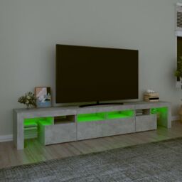 Berkfield Home TV Cabinet with LED Lights Concrete Grey 230x36.5x40 cm - thumbnail 4