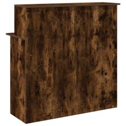 Berkfield Home Reception Desk Smoked Oak 100x50x103.5 cm Engineered Wood in Brown - thumbnail 7