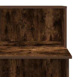 Berkfield Home Reception Desk Smoked Oak 100x50x103.5 cm Engineered Wood in Brown - thumbnail 8