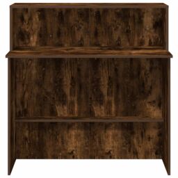 Berkfield Home Reception Desk Smoked Oak 100x50x103.5 cm Engineered Wood in Brown - thumbnail 5