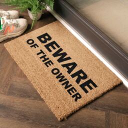 Artsy Mats Beware Of The Owner Doormat - Regular 60x40cm in Black - Size: 40 cm x 60 cm - thumbnail 3