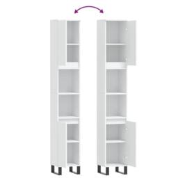 Berkfield Home Durable Bathroom Cabinet White 30x30x190 cm Engineered Wood - Size: 30 x 30 x 190 cm - thumbnail 9