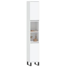 Berkfield Home Durable Bathroom Cabinet White 30x30x190 cm Engineered Wood - Size: 30 x 30 x 190 cm
