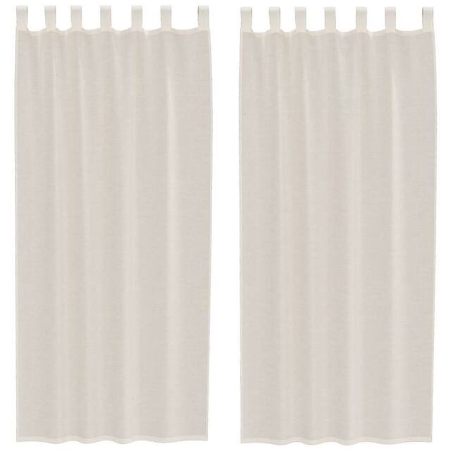 Berkfield Home Voile Curtains with Tab Top 2 pcs Cream - image 1