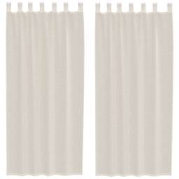 Berkfield Home Voile Curtains with Tab Top 2 pcs Cream