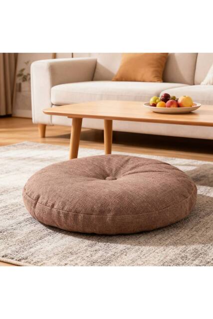 Living and Home Bohemian Style Detachable Round Floor Cushion in Brown - image 1