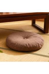 Living and Home Bohemian Style Detachable Round Floor Cushion in Brown - thumbnail 3