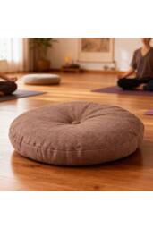 Living and Home Bohemian Style Detachable Round Floor Cushion in Brown - thumbnail 4