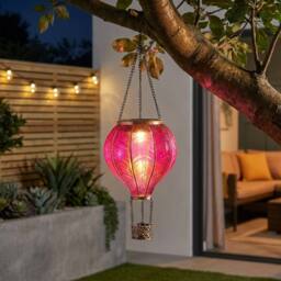 Garden Greatness Fuchsia Hanging Solar Hot Air Balloon - Size: 1 Pack