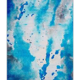 Wyld and Coco Multicolour Rug 160 x 230 cm Watercolour Pattern Blue - Size: 160 cm x 230 cm - thumbnail 2