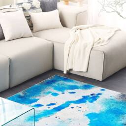 Wyld and Coco Multicolour Rug 160 x 230 cm Watercolour Pattern Blue - Size: 160 cm x 230 cm