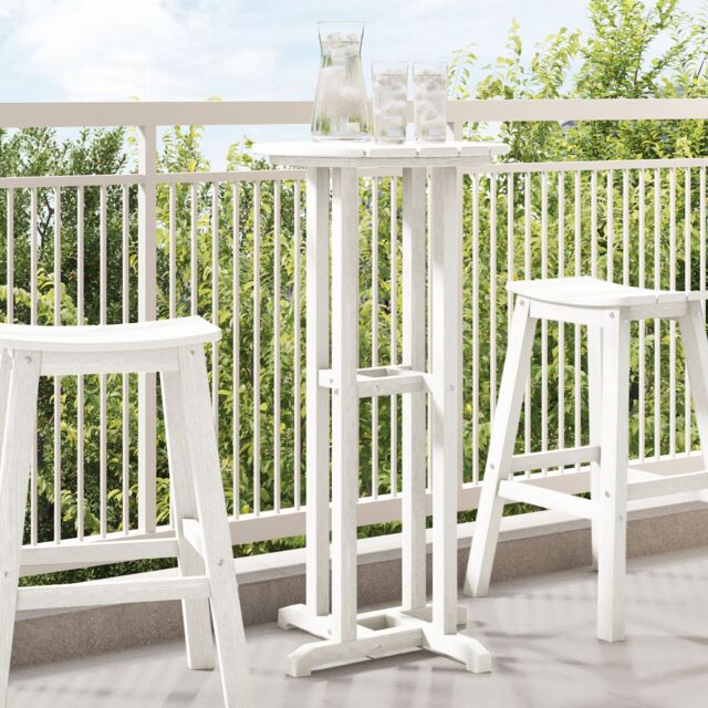 Berkfield Home Bar Table White 55x55x107 cm HDPE - Size: 55 x 55 x 107 cm - image 1