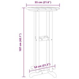 Berkfield Home Bar Table White 55x55x107 cm HDPE - Size: 55 x 55 x 107 cm - thumbnail 9