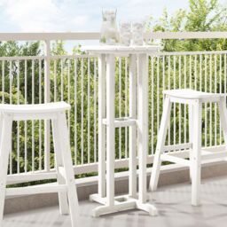 Berkfield Home Bar Table White 55x55x107 cm HDPE - Size: 55 x 55 x 107 cm - thumbnail 1