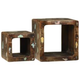 Berkfield Home TV Unit 36x36x30 cm Solid Wood Reclaimed in Brown - Size: 36 x 36 x 30 cm - thumbnail 2