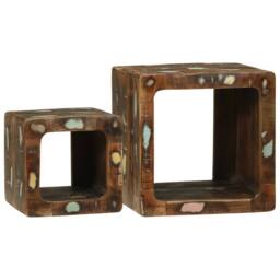 Berkfield Home TV Unit 36x36x30 cm Solid Wood Reclaimed in Brown - Size: 36 x 36 x 30 cm - thumbnail 1