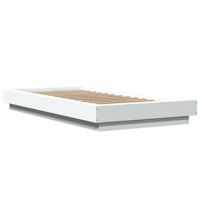 Berkfield Home Durable Bed Frame with LED Lights without Mattress White 90x200cm - Size: 90x200 cm - image 1