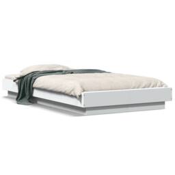 Berkfield Home Durable Bed Frame with LED Lights without Mattress White 90x200cm - Size: 90x200 cm - thumbnail 3