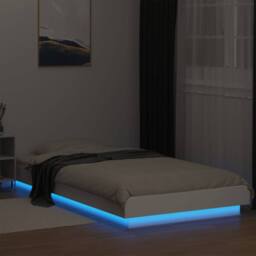 Berkfield Home Durable Bed Frame with LED Lights without Mattress White 90x200cm - Size: 90x200 cm - thumbnail 4