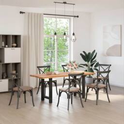 Berkfield Home Coffee Table Legs Black 2 pcs 60x(72-73) cm Steel - thumbnail 2