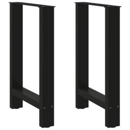 Berkfield Home Coffee Table Legs Black 2 pcs 60x(72-73) cm Steel - thumbnail 1