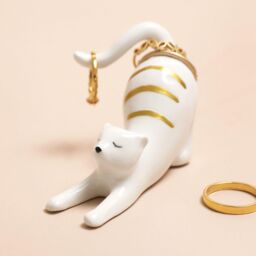 Lisa Angel Women's White Stretching Cat Ring Holder - thumbnail 2