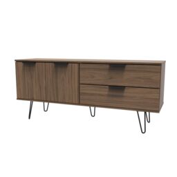 Ready Assembled 2 U Fuji 2 Drawer 2 Door Wide Sideboard (Ready Assembled) in Walnut - thumbnail 3