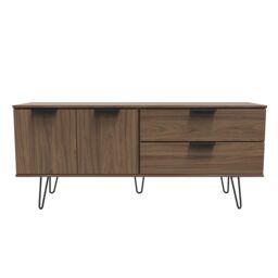 Ready Assembled 2 U Fuji 2 Drawer 2 Door Wide Sideboard (Ready Assembled) in Walnut - thumbnail 1