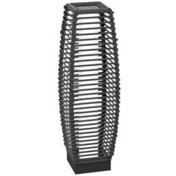 OUTSUNNY Solar Floor Lamp with Auto On/Off LED Lights for Porch, Yard in Grey - thumbnail 2