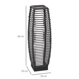 OUTSUNNY Solar Floor Lamp with Auto On/Off LED Lights for Porch, Yard in Grey - thumbnail 3