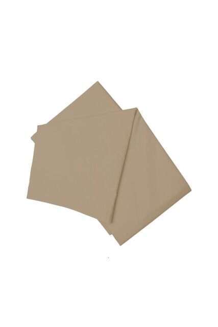 Belledorm Easy Care 200 Thread Count Cotton Polyester Percale Flat Sheet in Light Brown - Size: Single - image 1