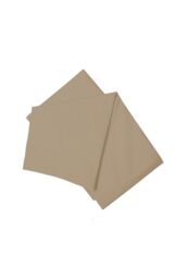 Belledorm Easy Care 200 Thread Count Cotton Polyester Percale Flat Sheet in Light Brown - Size: Single - thumbnail 1