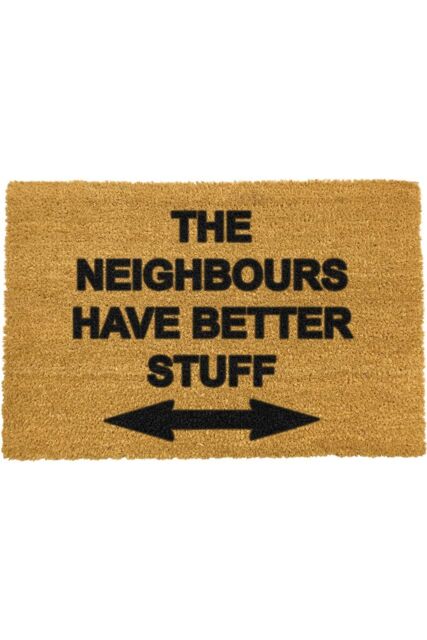 Artsy Mats Neighbours Have Better Stuff Doormat in Black - Size: 40 cm x 60 cm - image 1