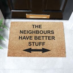 Artsy Mats Neighbours Have Better Stuff Doormat in Black - Size: 40 cm x 60 cm - thumbnail 2