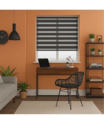 New Edge Blinds Slate Grey Day & Night Zebra Roller Blind (165cm drop) - 95cm - Size: 135 cm - thumbnail 4