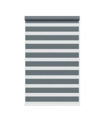 New Edge Blinds Slate Grey Day & Night Zebra Roller Blind (165cm drop) - 95cm - Size: 135 cm