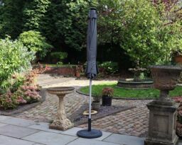 Royalcraft 2.7m Crank & Tilt LED Strip Parasol (38mm Pole, 8 Ribs) in Grey - thumbnail 3