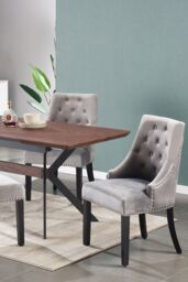 Life Interiors Set of 4 'Windsor' Knocker Back Velvet Dining Chairs Solid Wood Legs in Dark Grey - thumbnail 9