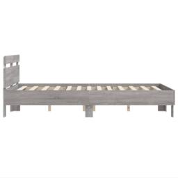 Berkfield Home Durable Bed Frame with LED without Mattress Grey Sonoma 120x200 cm - Size: Small Double - thumbnail 8