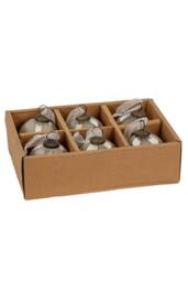 KDMD Silver Ombre Baubles Set of 6 - Elegant Holiday Decor Ornaments - thumbnail 3